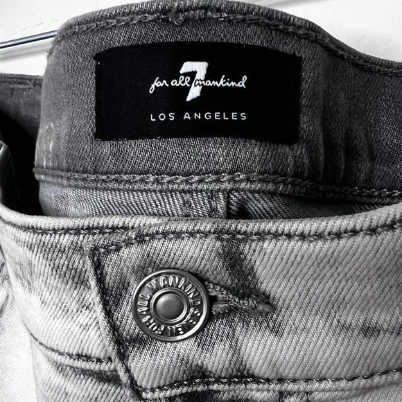 7 for all Mankind Smoke Print Jeans in Dusty Gray Jeans Women’s Sz 34 - Picture 3 of 14